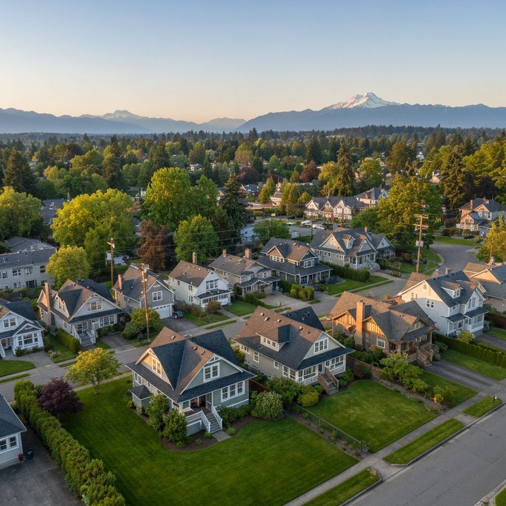 Seattle neighborhood with beautiful homes